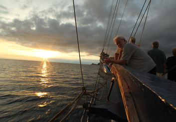 Senior on Galagos Cruise sunset